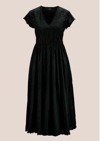 Madeleine Mode Midikleid MADELEINE "Spitzenkleid Spitzenkleid mit kurzen &Auml;rmeln und weitem Rock", Damen, Gr. 38, N-Gr, schwarz, Obermaterial: 100% Baumwolle CO (CMIA)., Modern, ausgestellt, Kleider Midikleid