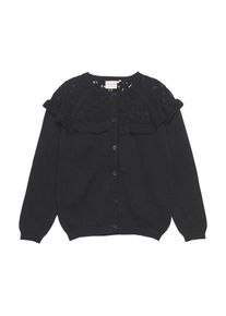 Strickpullover Minymo "Strickjacke MICardigan", M&auml;dchen, Gr. 104, grau (tap shoe), Obermaterial: 80% Baumwolle CO. 20% Wolle WO., Sweatjacken Strickpullover