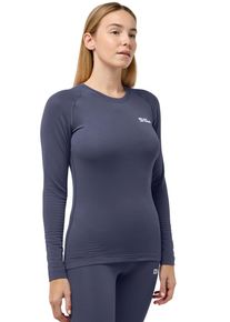 Langarmshirt Jack Wolfskin "INFINITE WARM LS W", Damen, Gr. XL (46), grau (graphite), Obermaterial: 92% Polyester, 8% sonstige Fasern, Shirts Langarmshirt