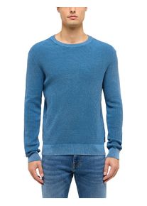 Cardigan Mustang "Herren Style Edward", Herren, Gr. XL, mittelblau, Strick, 100% Baumwolle, regular fit, Rundhals, Strickjacken Cardigan