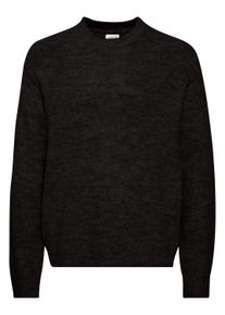 !Solid Strickfleece-Pullover SOLID "Strickpullover SDHamdani", Herren, Gr. L, schwarz (true schwarz), Obermaterial: 39% Polyacryl PAN. 31% Nylon NY. 20% Polyester PES. 10% Wolle WO., Pullover Strickfleece-Pullover