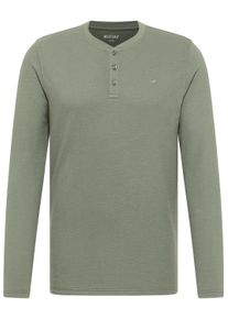 Langarmshirt Mustang "Herren Style Atchison", Damen, Gr. S, khaki, Jersey, 100% Baumwolle, Rundhals, Shirts Langarmshirt