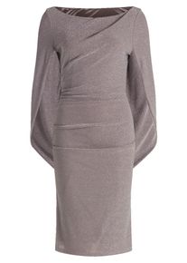 Cocktailkleid Vera Mont "Cocktailkleid im Glitzer-Look", Damen, Gr. 40, EURO, grau (taupe, silber), Obermaterial: 87% Polyamid PA. 9% Polyester PES. 4% Elasthan EL., Kleider Cocktailkleid