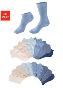 H.I.S. Basicsocken H.I.S, Damen, Gr. 43-46, 4x jeans, 2x ecru, 4x beige, 4x hellblau, 4x blau, 2x dunkelblau, Baumwollmischung, unifarben, elastisch, Socken Basicsocken, zwei L&auml;ngen im Kombi Pack, Topseller