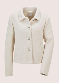 Madeleine Mode Jackenblazer MADELEINE "Kurzblazer Eleganter Damenblazer mit Hornkn&ouml;pfen", Damen, Gr. 44, wei&szlig; (perlwei&szlig;), Obermaterial: 80% Polyester PES. 20% Polyamid PA., Modern, gerade, Blazer Jackenblazer, Stilvoller Klappkragen