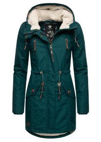Wintermantel Ragwear "Wintermantel Elsie", Damen, Gr. XL, gr&uuml;n (dunkelgr&uuml;n22), Obermaterial: 65% Polyester PES. 35% Baumwolle CO. Obermaterial: Futter: 100% Polyester PES. 100% Polyester PES., M&auml;ntel Wintermantel