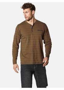 Langarm-Poloshirt Babista "Langarmshirt LUIMONO", Herren, Gr. M, braun, Obermaterial: 100% Baumwolle CO., Shirts Langarm-Poloshirt