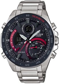 Smartwatch CASIO EDIFICE, silber (silberfarben, schwarz, silberfarben), Smartwatches, Herren, Smartwatch, Solaruhr, Armbanduhr, Herrenuhr, Android, iOS, Edelstahlarmband