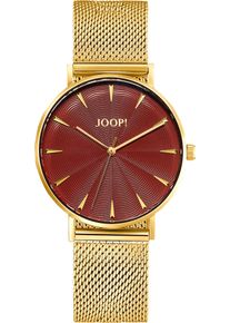 JOOP! Quarzuhr JOOP, gold (goldfarben, rot), Armbanduhren, Damen, Quarzuhr, Armbanduhr, Damenuhr, analog, Edelstahlarmband