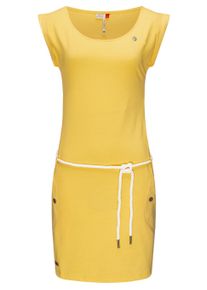 Shirtkleid Ragwear "Shirtkleid Tag", Damen, Gr. XL, N-Gr, gelb (gelb21), Obermaterial: 50% Polyester PES. 38% Baumwolle CO. 12% Viskose CV., Kleider Shirtkleid
