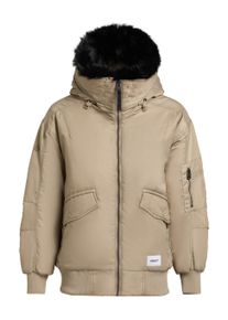 Bomberjacke Khujo "Bomberjacke Cela", Damen, Gr. S, beige (bomber beige), Obermaterial: 100% Nylon NY. Obermaterial: Futter: 100% Polyester PES. 100% Polyester PES., Jacken Bomberjacke