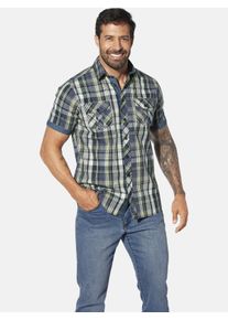 Kurzarmhemd Jan Vanderstorm "Kurzarmhemd RUNKAR", Herren, Gr. 3XL, weit, gr&uuml;n (gr&uuml;n kariert), Obermaterial: 100% Baumwolle CO., Hemden Kurzarmhemd