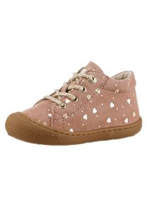 Lauflernschuh Naturino "COCOON", M&auml;dchen, Gr. 26, rosa (rosa, herzchen), Veloursleder, Glitzer, Schuhe Lauflernschuh, Barfu&szlig;schuh mit Wechselfu&szlig;bett, Gr&ouml;&szlig;enschablone zum Download