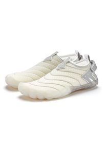 Aquaschuh Venice Beach "Badelatsche, Badeschuhe, Badeschlappe, Wasserschuh, leichter Slipper", Damen, Gr. 45, beige (wei&szlig;, grau), Obermaterial: 50% Lederimitat, 50% Textilmaterial. Decksohle: 100% Textilmaterial. Futter: 100% Textilmaterial. Laufsohle: 100% Synthetik, mehrfarbig, Schuhe Aquaschuh, schnelltrocknend mit flexibler Sohle Unisex VEGAN