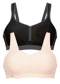 Sport-BH Anita "2er Pack Sport BH ohne B&uuml;gel Performance", Damen, Gr. 70, Cup G, bunt (schwarz, anthrazit smart rose), Obermaterial: 62% Polyamid PA. 21% Polyester PES. 17% Elasthan EL., BHs Sport-BH