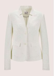 Madeleine Mode Jackenblazer MADELEINE "Blazer Strukturierter Kurzblazer mit Pailletten", Damen, Gr. 40, wei&szlig;, Obermaterial: 81% Polyester PES. 15% Viskose CV. 4% Elasthan EL., Modern, normal, Blazer Jackenblazer