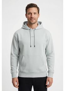 Kapuzensweatshirt BOSS Orange "WeSmallhood", Herren, Gr. M, grau (silber043), Sweatware, Obermaterial: 100% Baumwolle, regular fit normal, hoch geschlossener Ausschnitt, weit B&uuml;ndchen, Sweatshirts Kapuzensweatshirt, mit K&auml;ngurutasche
