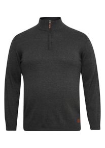 Strickfleece-Pullover Blend "Strickpullover BHBRobin", Herren, Gr. 5XL, grau (charcoal mix), Obermaterial: 50% Baumwolle CO. 50% Polyacryl PAN., Pullover Strickfleece-Pullover