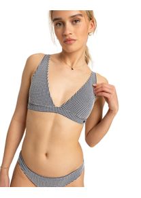 Triangel-Bikini-Top Roxy "Gingham", Damen, Gr. S, Cup B, grau (anthrazit), Obermaterial: 62% Microfaser, 33% Nylon, 5% Elasthan;, Bikini-Oberteile Triangel-Bikini-Top