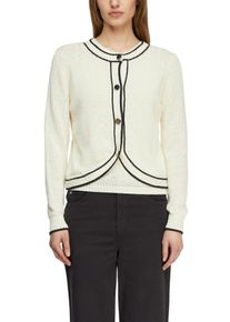 Strickjacke comma, Herren, Gr. 42, eggnog, Strick, Obermaterial: 72% Baumwolle, 28% Polyester, unifarben mit Farbeins&auml;tzen, normal h&uuml;ftlang, Rundhals, B&uuml;ndchen kontrastfarben, Strickjacken Strickjacke, mit Kontrast-Details