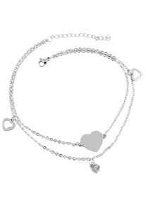 Adelia&acute;s Armband ADELIA&acute;S "Damen Armband &iquest; Herz aus Edelstahl 25 cm" Gr. 25, silber, Armb&auml;nder, Damen, Edelstahl, Armband