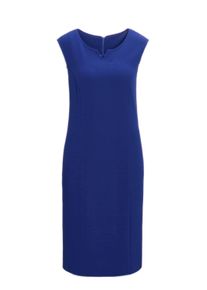 Sommerkleid GOLDNER "Strukturiertes Jerseykleid", Damen, Gr. 44, N-Gr, blau (royalblau), Obermaterial: 94% Polyester PES. 6% Elasthan EL., Feminin, Gerade, Kleider Sommerkleid, Dekorative N&auml;hte