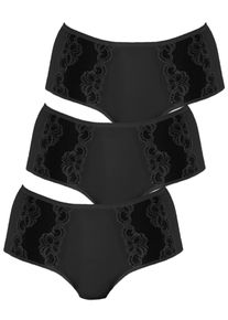Taillenslip Nina von C. "3er Pack Damen Taillenslip Slipboutique", Damen, Gr. 48, schwarz, Obermaterial: 93% Baumwolle CO. 7% Elasthan EL., Unterhosen Taillenslip