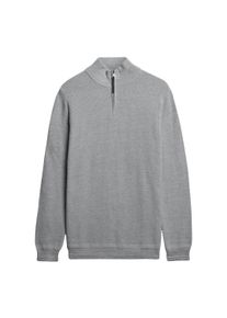 Sweatshirt Superdry "Strickpullover Cotton Texture Henley", Herren, Gr. L, grau (hellgrau), Obermaterial: 100% Baumwolle CO., Sweatshirts Sweatshirt