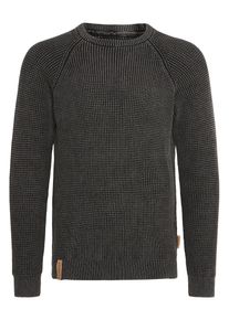 Strickfleece-Pullover INDICODE "Strickpullover IDRockford", Herren, Gr. L, schwarz, Obermaterial: 100% Baumwolle CO., Pullover Strickfleece-Pullover