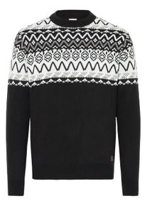 !Solid Strickfleece-Pullover SOLID "Strickpullover SDELLIS", Herren, Gr. L, schwarz (true schwarz), Obermaterial: 100% Polyacryl PAN., Pullover Strickfleece-Pullover