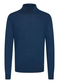 Rollkragenpullover Blend "Rollkragenpullover BHMWEDAT", Herren, Gr. S, blau (marineblaus), Obermaterial: 78% Viskose CV. 22% Polyester PES., Pullover Rollkragenpullover