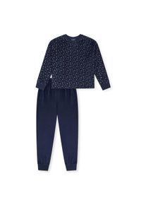 Schlafanzug Schiesser "Pyjama", M&auml;dchen, Gr. 140, bunt (dunkelblau), Obermaterial: 75% Baumwolle CO. 25% Polyester PES., Homewear-Sets Schlafanzug