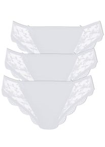 String Nina von C. "3er Pack Damen String Silver Edition", Damen, Gr. 36, wei&szlig;, Obermaterial: 86% Polyamid PA. 14% Elasthan EL., Unterhosen String