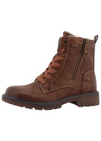 Winterboots Tom Tailor, Damen, Gr. 37, braun, Lederimitat, Schuhe Winterboots, Workerboots, Hiking Boot mit Blockabsatz