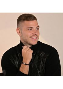 Adelia&acute;s Armband ADELIA&acute;S "Herren Armband &iquest; Kugelarmband aus Edelstahl mit Onyx 21 cm" Gr. 21, schwarz, Armb&auml;nder, Herren, Edelstahl, Armband