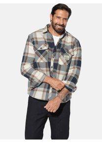 Outdoorjacke Jan Vanderstorm "Outdoorhemd OLSBORG", Herren, Gr. XXL, blau (dunkelblau kariert), Obermaterial: 65% Polyester COOLMAX PES(Coolmax). 35% Baumwolle CO., Jacken Outdoorjacke