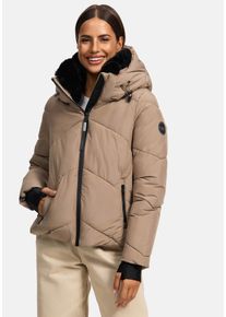 Winterjacke Marikoo "Marikoo Simaraa kurze Damen Winter Steppjacke N007", Damen, Gr. XL, grau (taupe grau), Obermaterial: 100% Polyester PES., Jacken Winterjacke