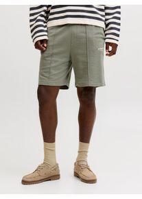 Jack & Jones Sweatshorts JACK & JONES "JPSTKANE SOHO SWEAT SHORTS MID SN", Damen, Gr. XL, N-Gr, vetiver, Sweatware, Obermaterial: 80% Baumwolle, 20% Polyester, unifarben, kniefrei, Hosen Sweatshorts, Baumwollmischung, loose fit