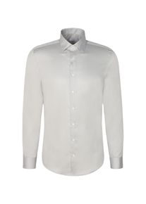 Businesshemd Seidensticker "Schwarze Rose", Herren, Gr. XL (43), normale &Auml;rmell&auml;ngen, grau, 100% Baumwolle, unifarben, slim fit, 2-Knopf-Manschette, Hemden Businesshemd, Slim 1/1 Kentkragen Uni