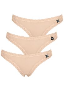 like it! String LIKE IT "3er Pack Damen String Olivia", Damen, Gr. L, beige (nude), Stoff, Obermaterial: 92% Polyamid PA. 8% Elasthan EL., Unterhosen String