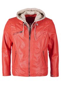 Lederjacke Maze "Lederjacke 42021318", Damen, Gr. 46, rot (living coral), Obermaterial: 100% Lammleder LEL. Futter: 100% Baumwolle CO., Jacken Lederjacke