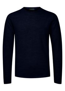 Strickfleece-Pullover Casual Friday "Strickpullover CFKent", Herren, Gr. S, blau (navy), Obermaterial: 50% Wolle WO. 50% Polyacryl PAN., Pullover Strickfleece-Pullover