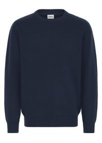 !Solid Strickfleece-Pullover SOLID "Strickpullover SDFinnetado", Herren, Gr. XXL, blau (insignia blau), Obermaterial: 70% Baumwolle CO recyc.. 30% Polyester Pol. recyc.., Pullover Strickfleece-Pullover