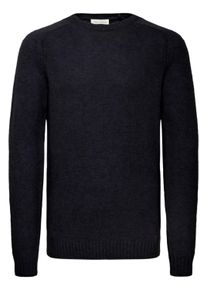 Strickfleece-Pullover Casual Friday "Strickpullover CFBERT", Herren, Gr. L, blau (schwarz navy), Obermaterial: 50% Wolle mw. 50% Polyamid PA., Pullover Strickfleece-Pullover