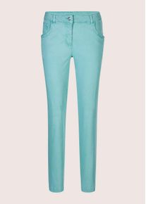 Madeleine Mode Stoffhose MADELEINE "Hose Schlanke Five-Pocket mit Stretch-Komfort", Damen, Gr. 46, N-Gr, blau (aqua), Obermaterial: 71% Baumwolle CO. 26% Modal CMD. 3% Elasthan EL., Hosen Stoffhose