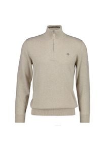 Sweater Gant "Strickpullover CLASSIC COTTON HALF ZIP", Herren, Gr. XL, beige (beige oat melange), Obermaterial: 100% Baumwolle CO., Sweatshirts Sweater