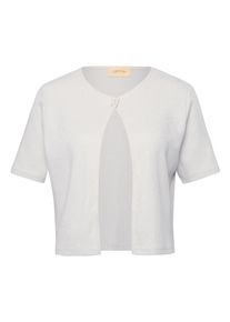 Strickjacke Cartoon "Shirtjacke kurzarm", Damen, Gr. 42, beige (cream, silber), Obermaterial: 76% Baumwolle CO. 24% Polyester PES., Strickjacken Strickjacke