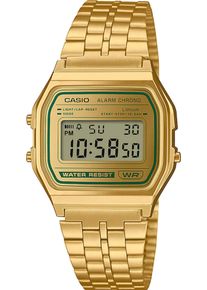 Chronograph CASIO VINTAGE, goldfarben, gr&uuml;n, Armbanduhren, Damen, Chronograph, Quarzuhr, Armbanduhr, Damenuhr, Herrenuhr, Edelstahlarmband, digital
