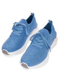 Slip-On Sneaker Ara "MAYA", Damen, Gr. 36, blau (azurblau), Textil, Schuhe Slip-On Sneaker, Schn&uuml;rschuh, Slipper in Strickoptik, H-Weite