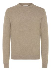 Strickfleece-Pullover Casual Friday "Strickpullover CFHALFDAN", Herren, Gr. S, braun (roasted cashew melange), Obermaterial: 95% Baumwolle CO. 5% Kaschmir WS., Pullover Strickfleece-Pullover